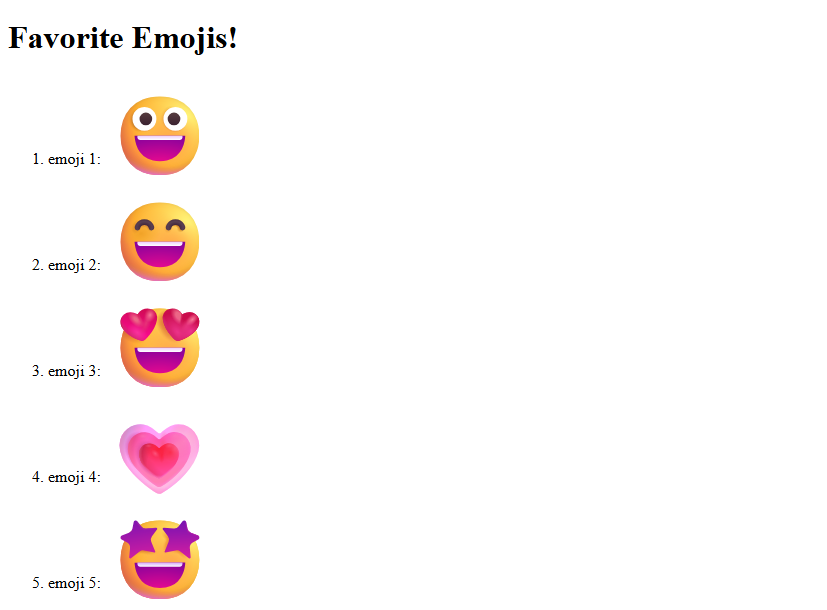 Favorite Emojis Website