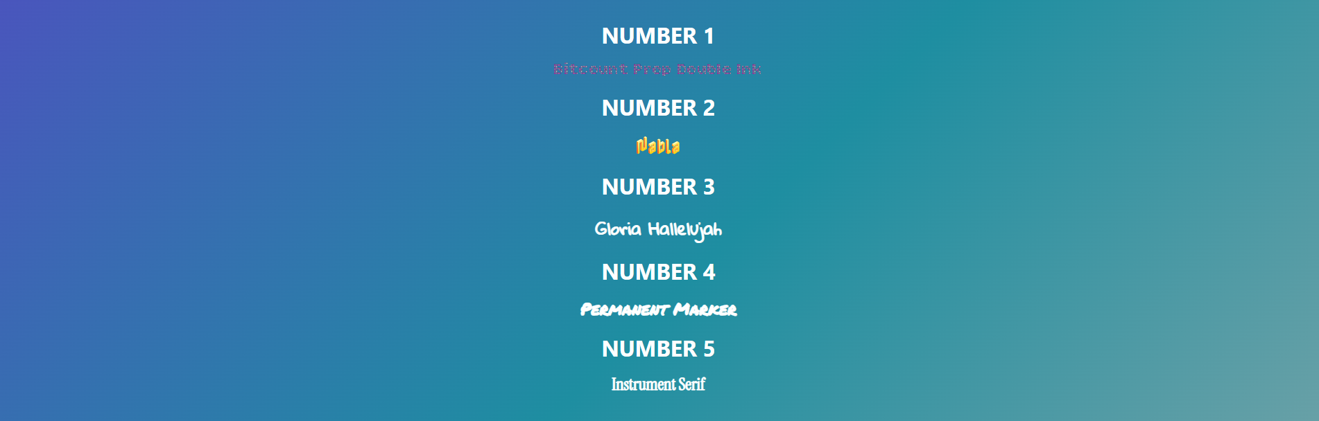 Favorite Fonts Website