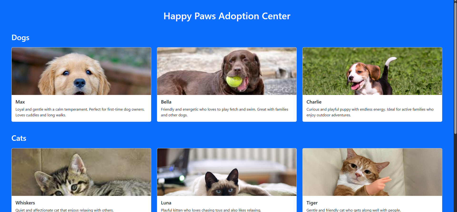 Card Component - Pet Adoption
